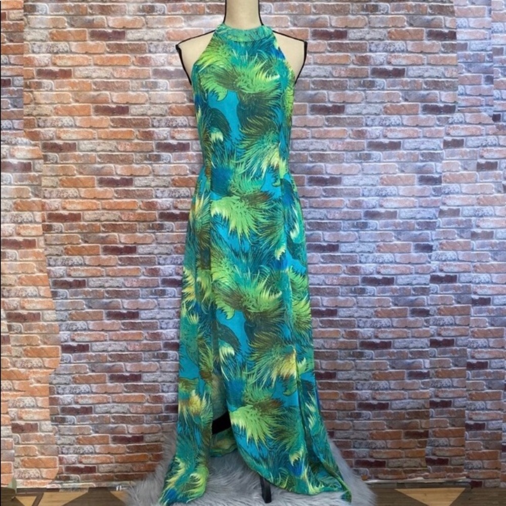 Green & Blue Floral Maxi Dress